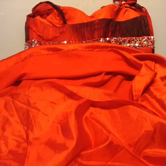 Multi color red gown - Picture 11 of 12